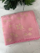 Viscose Organza saree with applique work-MSH238 PastelPink