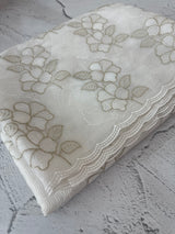 Viscose Organza saree with thread work -MSH230 White