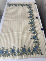 Mul chanderi saree with cross stitch embriodery & zari lines MSH272