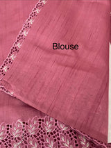 Semi tussar saree with cutwork MSHK566 BerryPink