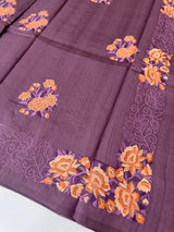 Blended Tussar silk saree with embroidery MS4899 - Mauve