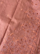 Crushed Matka Blended Tussar silk saree with embroidery MS4890
