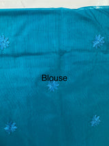 Organza saree with embroidery borders MOS4765 Blue