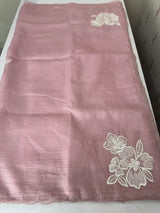 Crush Organza saree with applique work MBS677