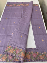 Blended tussar saree with cutwork border- MSHK695