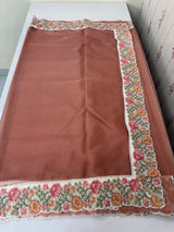 Organza saree with embroidery borders - MSH989