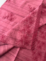 Cutwork Blended matka Tussar silk saree with embroidery MS4899