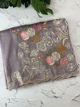 Designer organza-tissue silk blend saree with embroidery MSHW431