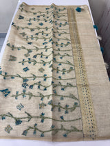 Kanta Handstitched Blended tussar silk saree MS15844