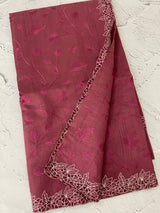 Blended tussar saree with cutwork border- MSHK266