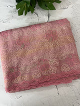 Premium Crush Organza saree with thread work- MCW863 PeachPink