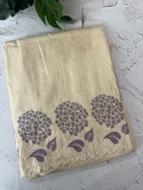 Blended soft tussar saree with embriodery - MS8669 PearlCream