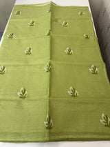 Kota checks saree with embroidery - MS7679 DustyGreen