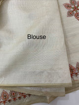 Blended semi tussar silk saree with embroidery MSJ679(2)