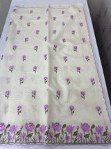 Mul chanderi embriodery saree with scalloped borders MSH176 (1)