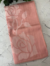 Blended Tussar silk saree with applique work- MSH200 PeachyPink