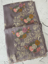 Designer organza-tissue silk blend saree with embroidery MSHW431