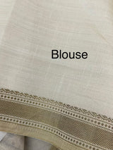 Blended tussar silk saree with embroidery- MSH490