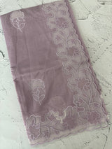 Mul chanderi saree with applique borders MSH111