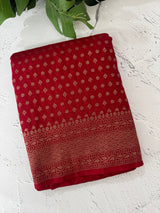 Semi Banarasi Georgette saree MKGS612 DeepRed