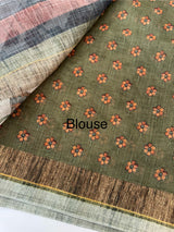 Printed Semi Kota Doria Sarees with blouse - MKD561 (2)