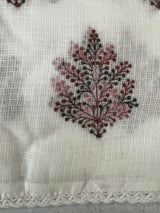 Soft kota checks saree with embroidery - MS7676