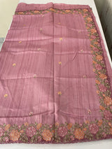 Blended tussar saree with cutwork border- MSHK695