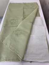 Handworked Crush Organza saree with applique work MBS676 - PastelGreen