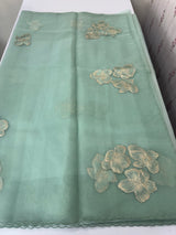 Soft Organza tissue Applique work saree MSLK116
