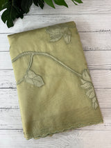 Organza saree with tissue applique work MMG62 - Dusky Green