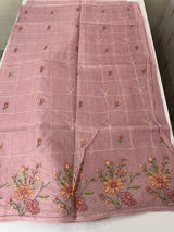 Silky kota embroidery saree MSK4333 Onion