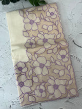 Mul chanderi saree with tissue applique work MSH211 Lavender