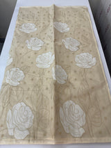 Soft Kota Chanderi saree with applique work MSH223 Beige