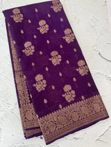 Semi banarasi saree with zari buttas - MBS6754