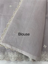 Chanderi cotton saree with embroidery - MSH4545 DustyLavender