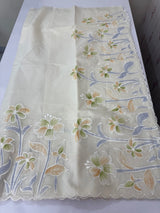 Soft mul chanderi saree with prints and embroidery MSH190(2)- Ivory