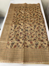 Kalamkari Printed Blended matka Tussar silk saree with kant work JSDNIYY