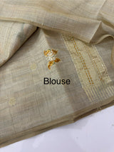 Kanta Handstitched Blended tussar silk saree MS15844