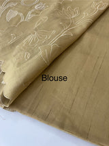 Blended Tussar silk saree with tissue applique work- MSH193 Beige