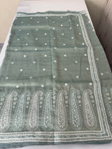 Designer tissue georgette-Organza sarees with blouse MS14927 Muted BluishGrey