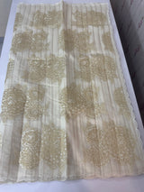 Mul chanderi saree with tissue applique work MSH147- Offwhite and gold(3)