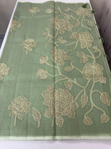 Kota Moonga checks saree with tissue applique work MMS431