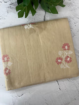 Crepe semi tussar silk saree with cross stitch embroidery-MSCS634
