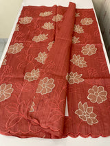 Blended tussar saree with applique work MTSS459