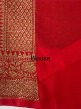 Banarasi semi katan saree with contrast border MKS455 Black to Red