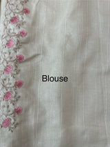 Soft crepe tussar silk saree with embroidery and cutwork MSH207