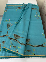 Crush Georgette-Organza saree with kanta embroidery and 3D prints saree MSB3
