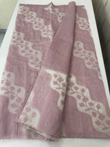 Blended Tussar silk saree with applique work- MSH225 PastelOnion