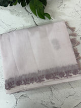 Premium Moonga checks saree with Hand Chikankari work MSH246 Lavender