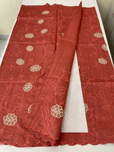 Blended tussar saree with applique borders MTSS459
